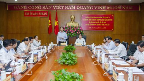 Đồng chí Trần Tuấn Anh, Ủy viên Bộ Chính trị, Trưởng Ban Kinh tế Trung ương làm việc và khảo sát tại Tỉnh Bà Rịa - Vũng Tàu