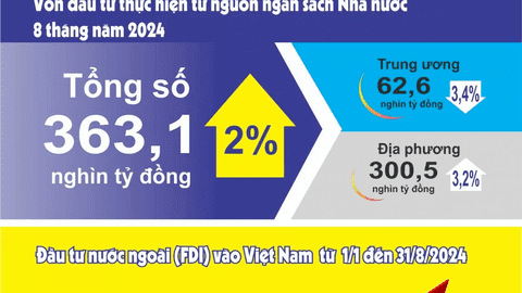 Tình hình sản xuất công nghiệp, đầu tư 8 tháng năm 2024