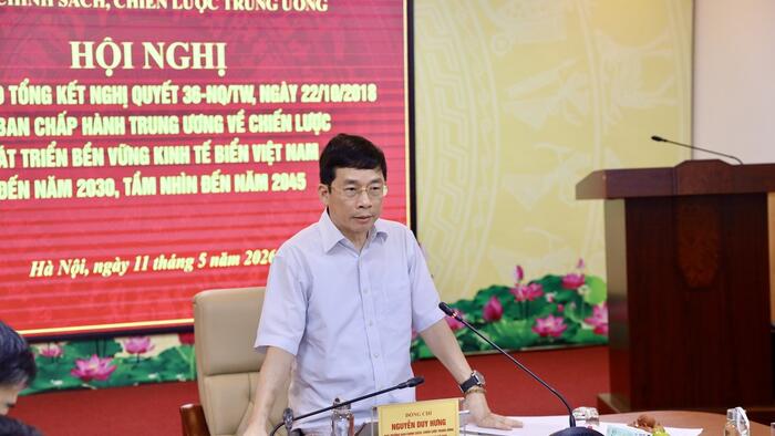 Hội nghị Ban Chỉ đạoTổng kết Nghị quyết 36-NQ/TW ngày 22/10/2018 của Ban Chấp hành Trung ương Đảng về chiến lược phát triển bền vững kinh tế biển Việt Nam đến năm 2030, tầm nhìn đến năm 2045