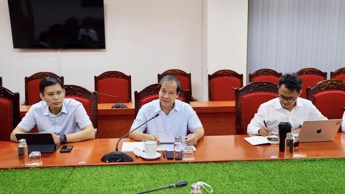 Phó Trưởng Ban Nguyễn Kim Sơn làm việc với Lãnh đạo Viện Công nghệ và Giáo dục Trí tuệ mới tạo sinh