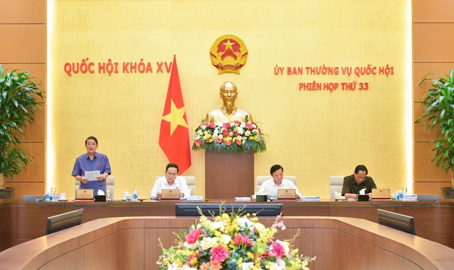 Ủy vi&ecirc;n Bộ Ch&iacute;nh trị, Ph&oacute; Chủ tịch Thường trực Quốc hội Trần Thanh Mẫn - điều h&agrave;nh hoạt động của Ủy ban Thường vụ Quốc hội v&agrave; Quốc hội ph&aacute;t biểu tại phi&ecirc;n họp - Ảnh: Quochoi.vn