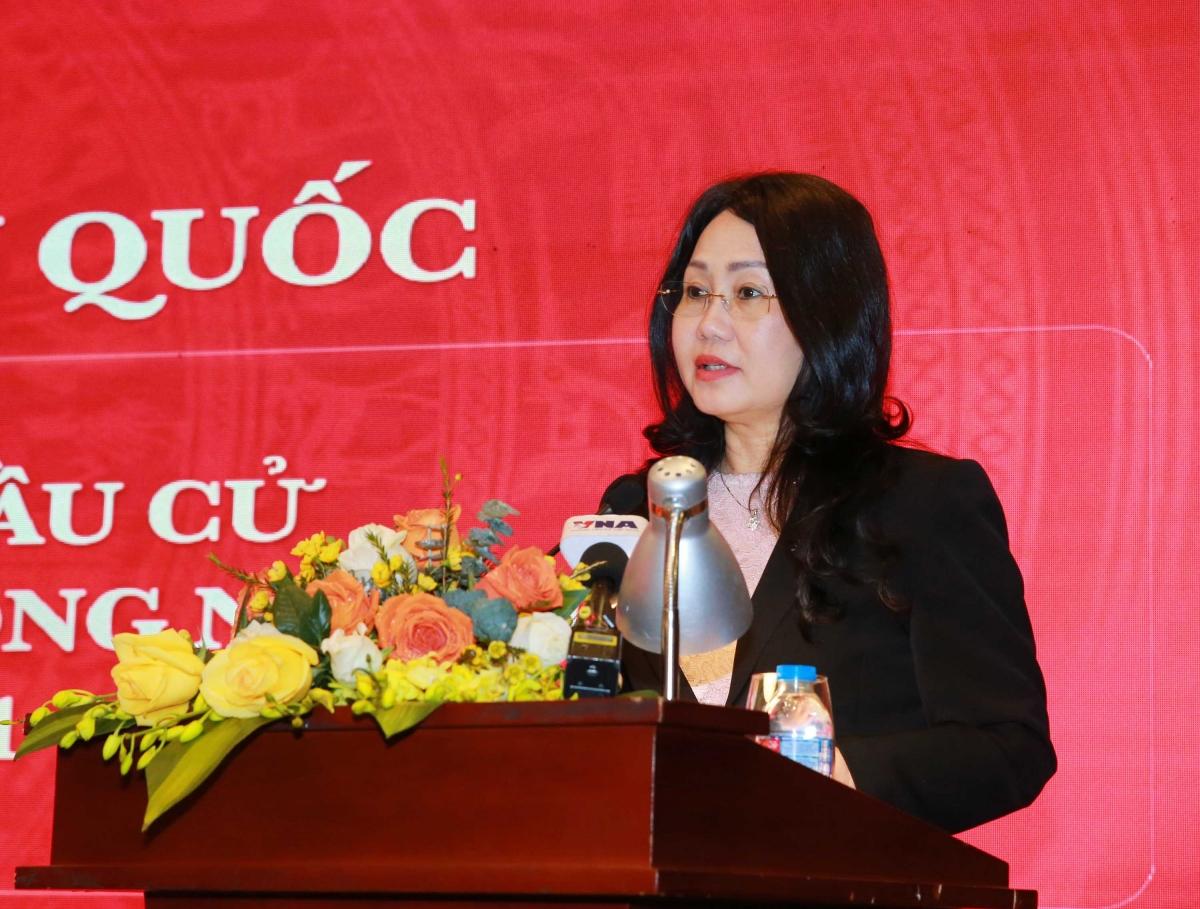 Thứ trưởng Thường trực Bộ VHTT&DL Lâm Thị Phương Thanh phát biểu khai mạc hội nghị. Ảnh: BTC